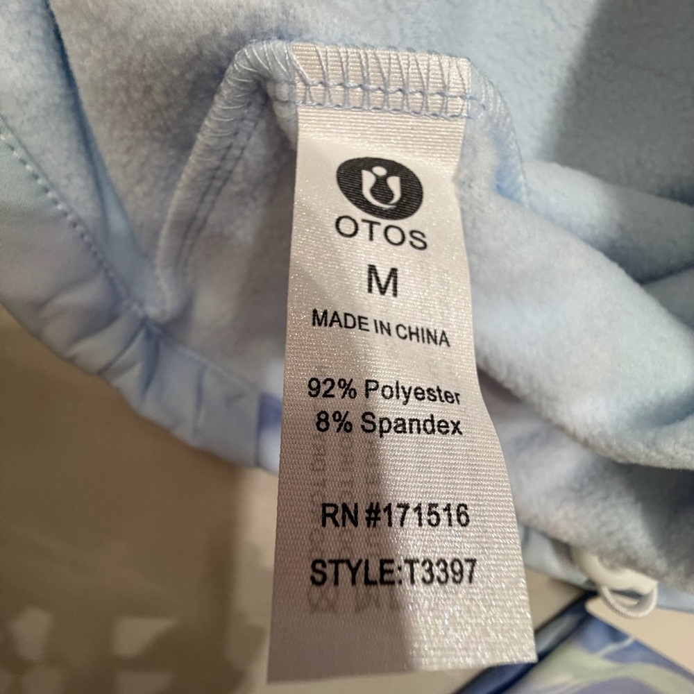 NWT OTOS Abstract Blue White Fleece Full Zip Hooded Hoodie Sweatshirt, M - Picture 10 of 10